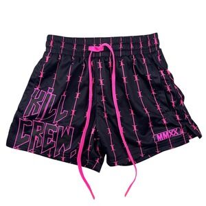Kill Crew Black Pink Barbed Wire Muay Thai Mesh Athletic Shorts Unisex MMXX